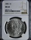 1886 Morgan Dollar NGC MS64
