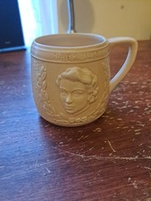 1953 KSP Coronation Mug Queen Elizabeth II Keele Street Pottery Royal Cup Vtg