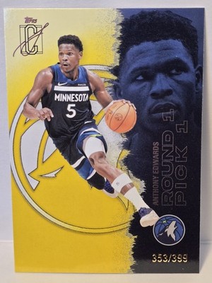 2025-26 TOPPS SIGNATURE CLASS YELLOW PARALLEL ANTHONY EDWARDS CARD #68 #d/399