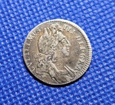 1696 Sixpence William III British Silver Coin