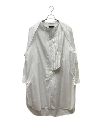 yohji yamamoto homme WA.T LARGE K-PLEATS PATCH BIG B coton blanc taille L - Photo 1/4