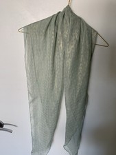 Light Green Sheer Polka Dot Chiffon Rectangle Scarf Wrap for Women Spring Summer