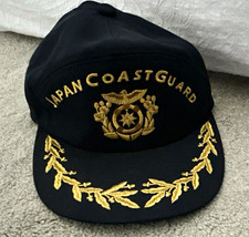 Japan Coast Guard Black Peaked Cap Hat with Gold Embroidery Militaria