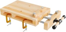 Portable Mini Workbench with Vice Beech Wood Clamp Table for Woodworking