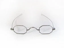 Vintage Victorian Edwardian Art Deco Octagonal Sterling Silver Eyeglasses
