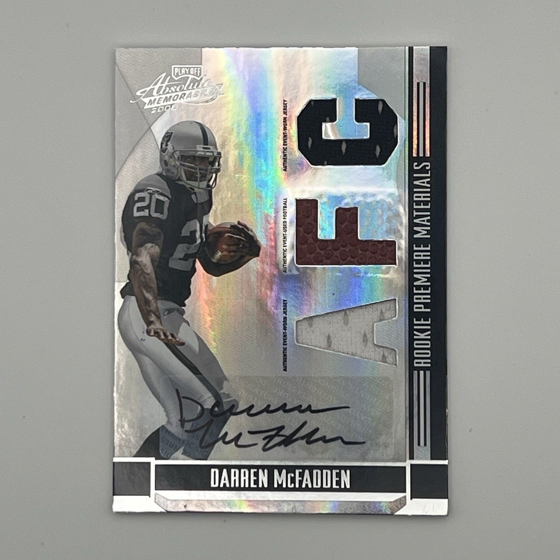 Darren McFadden Playoff Absolute Memorabilia Rookie Premiere Materials #264 Autograph-Prime