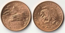 1965 Mexico 20 centavos coin uncirculated #2
