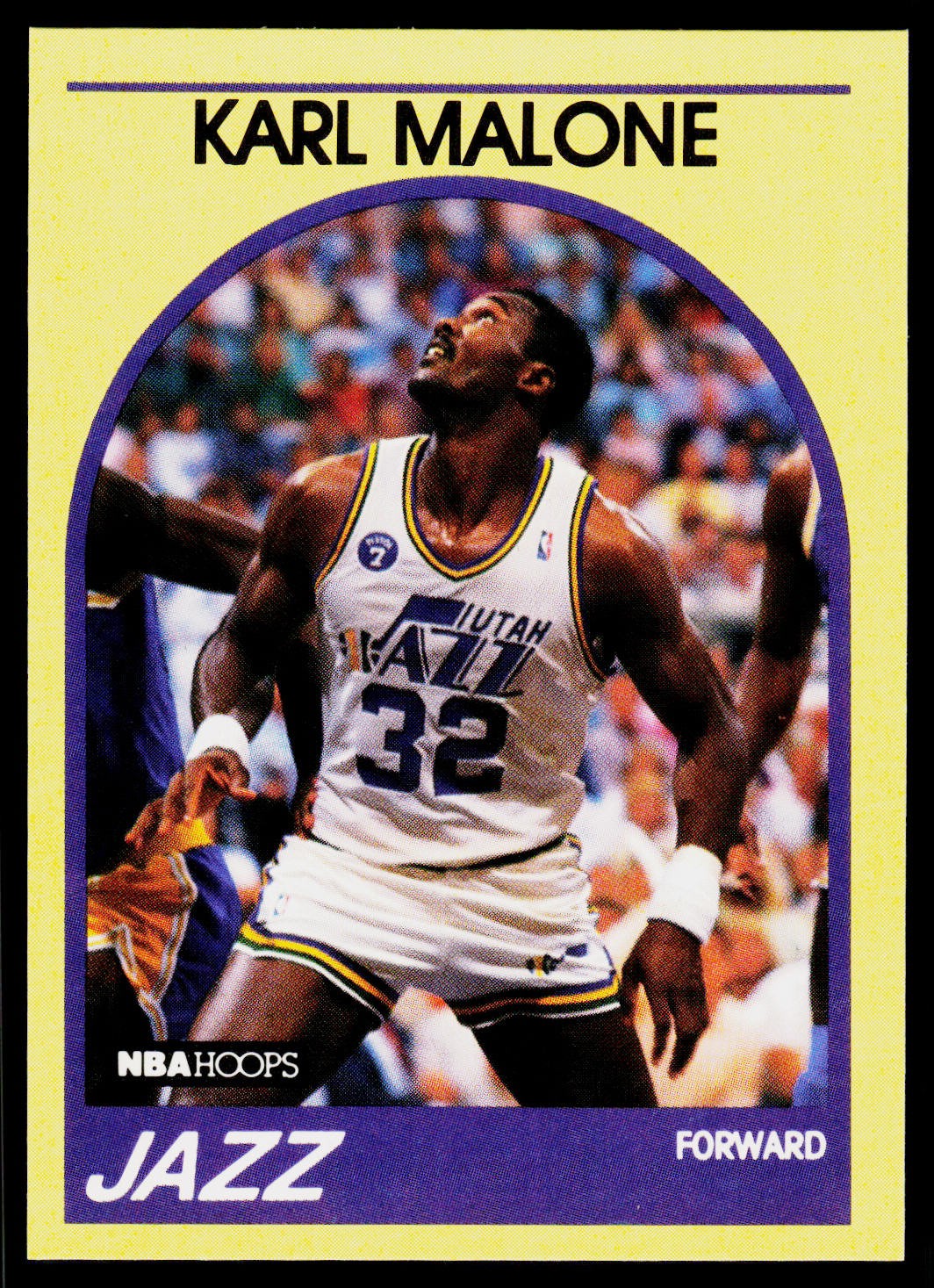 Karl Malone, 1989-90 Hoops Superstars, #94, Utah Jazz, Yellow