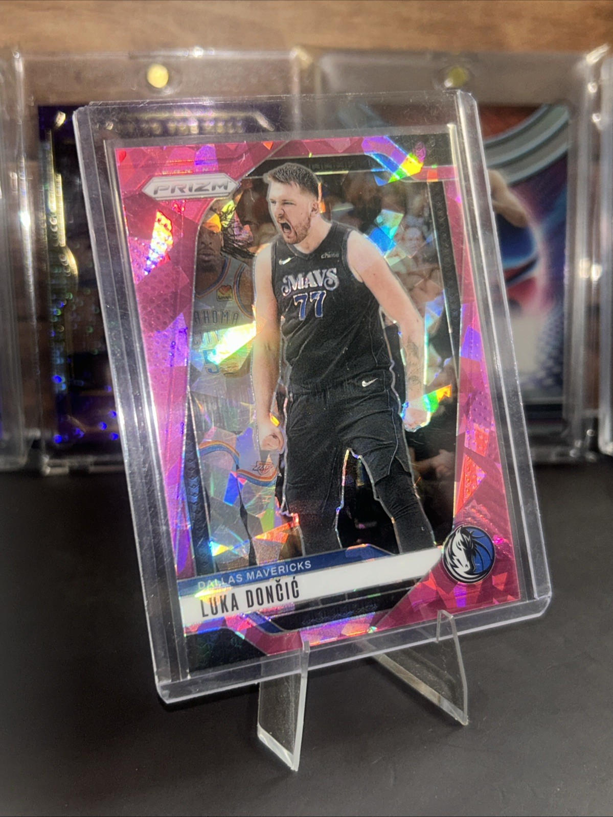 Luka Doncic #89 Pink Ice Prizms Parallel 2024-25 Panini Prizm Mavericks