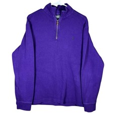 Vintage Men  s Polo Ralph Lauren 1/4 Quarter Zip Knit Sweater 90s Sz L Purple