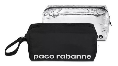 PACO RABANNE Unisex REVERSIBLE Toiletry BAG Makeup Pouch  TRAVEL Case NWT