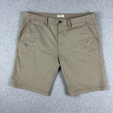 Just Jeans Men's Stretch Chino Shorts Size 38 Khaki Cotton Twill Zip Fly