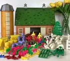Vintage Marx Toy Tin Happy Time Farm Barn Silo Play Set with Animal Figures Tree