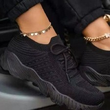 Womens Ladies Trainers Running Slip On Sports Sneakers Mesh Comfy Gym Shoes Size