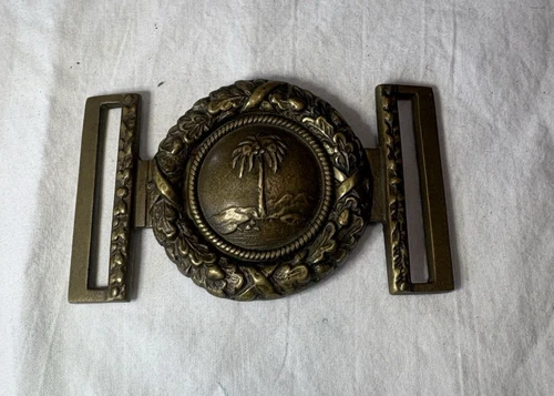 Brass CSA Civil War South Carolina Confederate States Vintage Belt Buckle