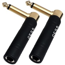 CNCESS CESS-190 Guitar Plug Adapter Right Angle 1/4 Inch TS Female to 1/4 Inch T