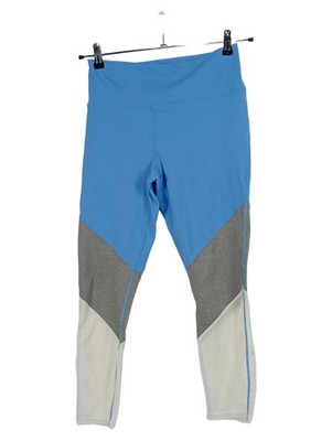 Fabletics Damen Sport Leggings Gr. M Blau Grau Weiß Colorblock Fitness