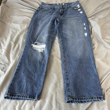 REWASH Brand Jeans Women's Size 7 / 28, High-Rise Distressed Blue Denim