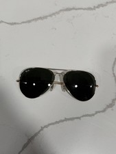 Vintage RAY BAN 3025 Large Aviator Sunglasses Gold Green Lenses