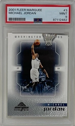 Michael Jordan 2001 Fleer Marquee Washington Wizards NBA Basketball Card 3 PSA 9