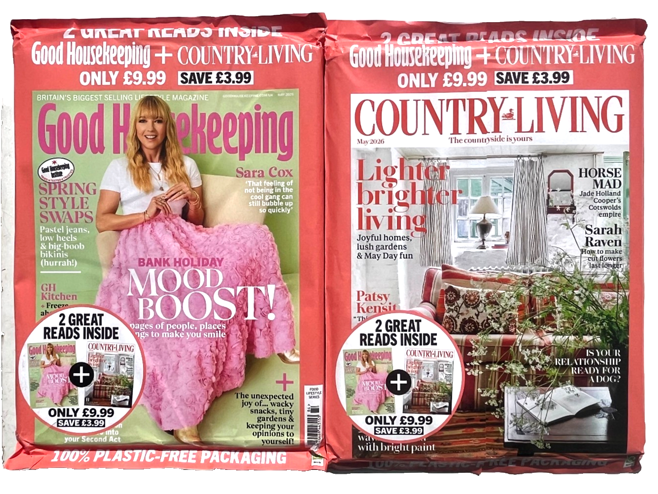2 x MAG PACK ~ GOOD HOUSEKEEPING / COUNTRY LIVING MAGAZINE MAY 2026 ~ NEW