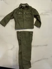 Vintage GI Joe Green Fatigue Uniform Shirt Pants 12" Action Figure Hasbro