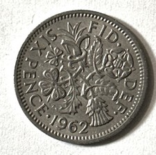1962 Great Britain 6 Six Pence Wedding Coin. Combined Shipping.