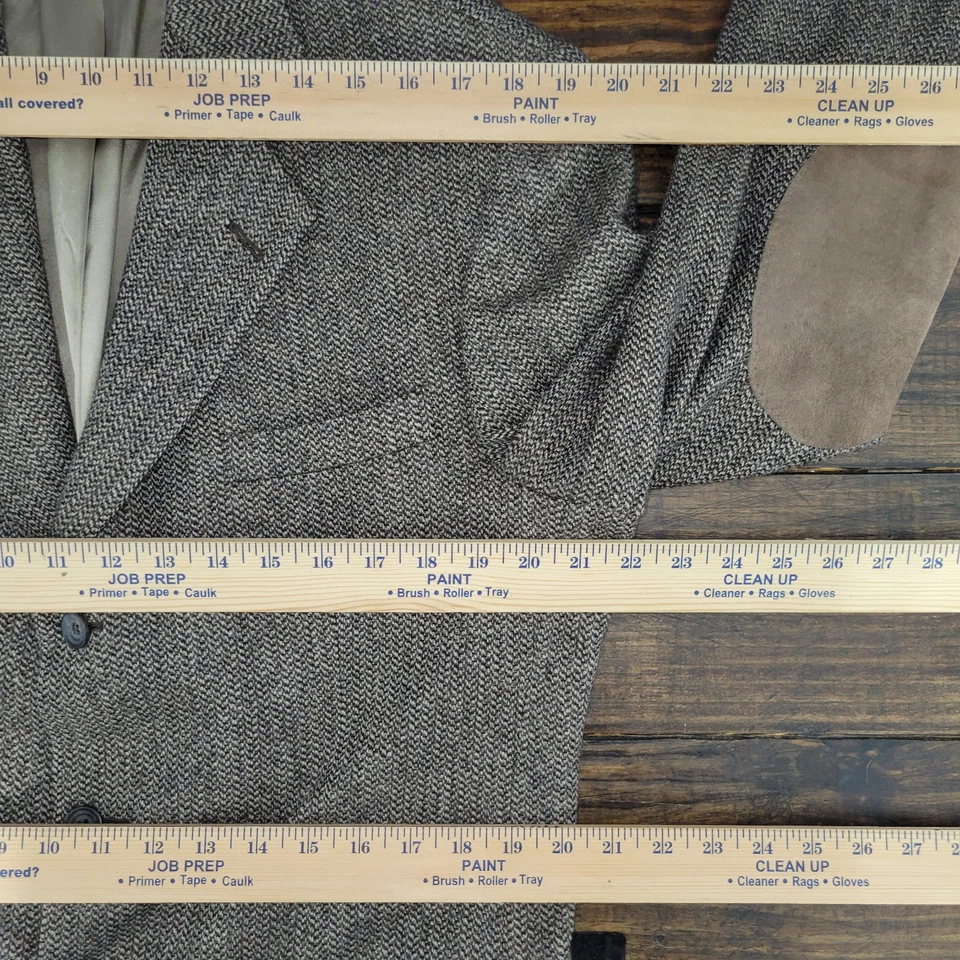 Abrigo Blazer Deportivo Stafford Para Hombres Tweed Dos Botones Marrón Espiga Cordero Lana 42R Foto 3 de 4