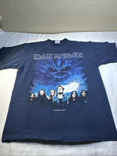 Vtg Y2K Iron Maiden Brave New World Tour T Shirt Mens Double Sided Blue XL 3949