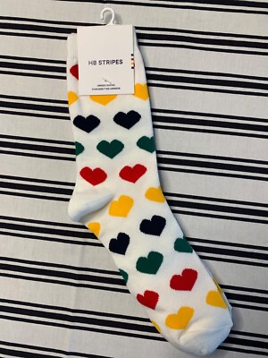 Hudson's Bay Company HBC Stripes ''Hearts'' Unisex Socks