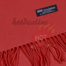 100% CASHMERE Scarf Check Tartan Plaid Wrap Plain Scarves Winter Warm