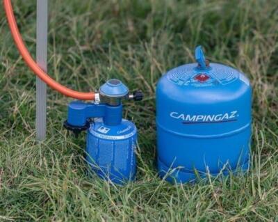 Connettore Doppio Campingaz Con Regolatore | Per Bombole R904/R907 E Cartucce CV300+/CV470+ | 29 Mbar