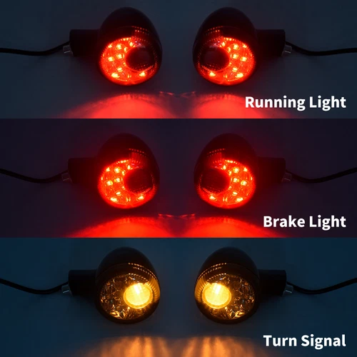2x Rear Turn Signal Black Bullet Blinker Indicator Light For Harley Sportster XL - Picture 5 of 19