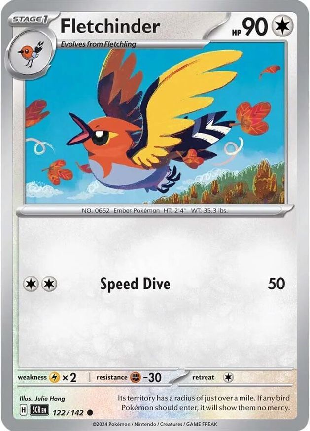 Pokemon Fletchinder (122/185) Stellar Crown NM REVERSE HOLO