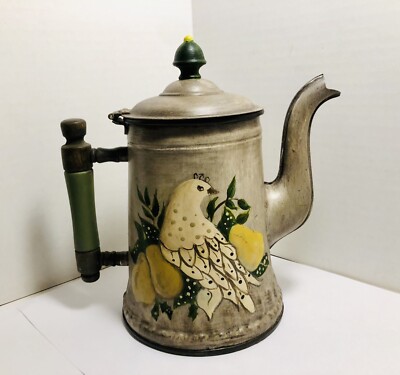 Antique￼ hand painted tea pot truly amazing ￼One of a kind Rare Signed J..Abbe