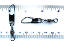 100 GT Black Barrel Fishing Swivels with Safety Snap Size 1 (70# Test)