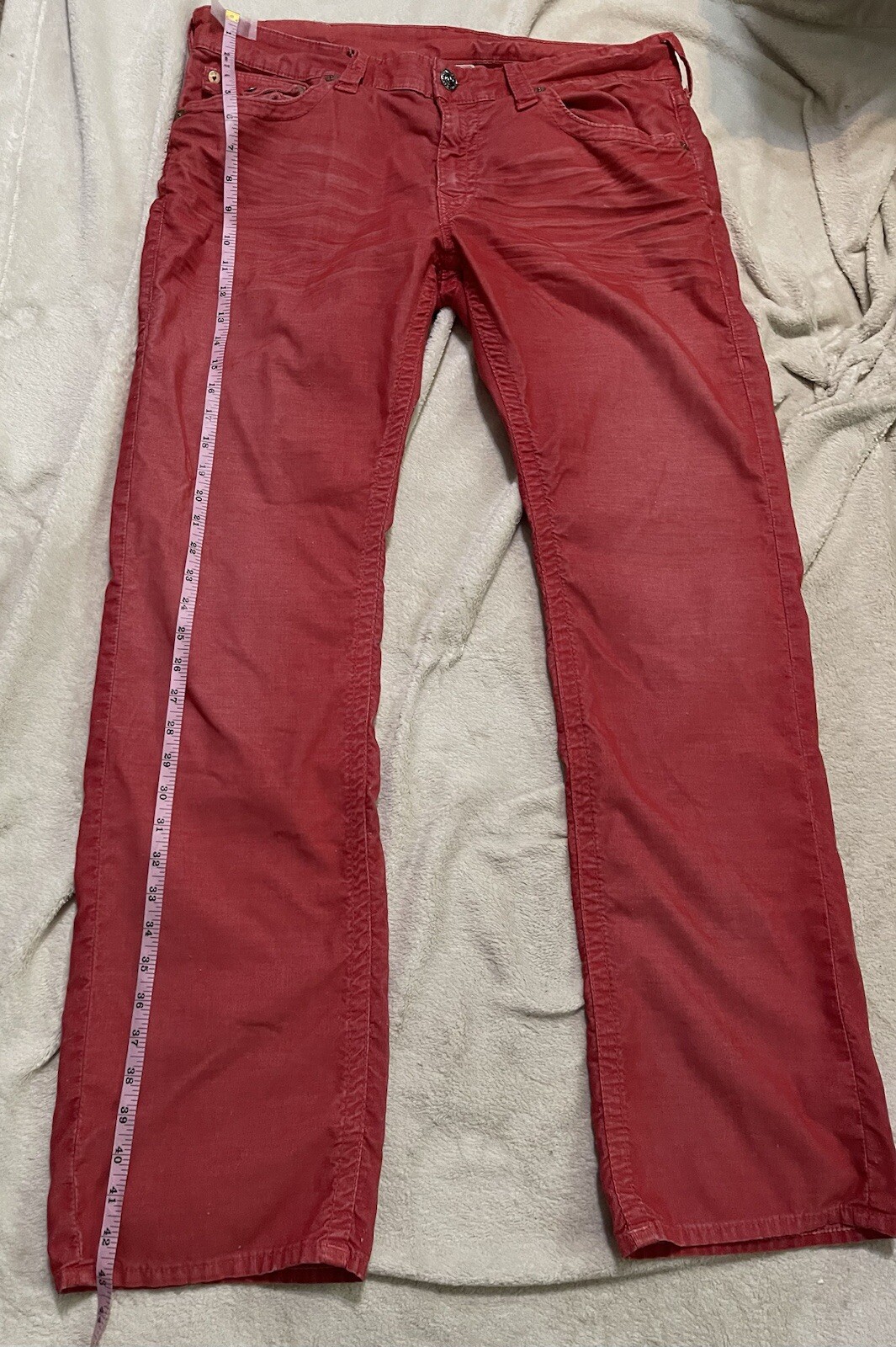 True Religion  Ricky Jeans Men’s RustCorduroy Flap Pockets Relaxed Straight 36 image 2