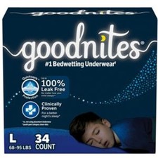 Goodnites Youth Pants for Boys Large Giga Pack Replaces Item 6940533 CA of 34