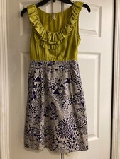 Maeve ANTHROPOLOGIE Ruffled Silk DRESS~ Sleeveless~Side zip~34 bust~Size 0