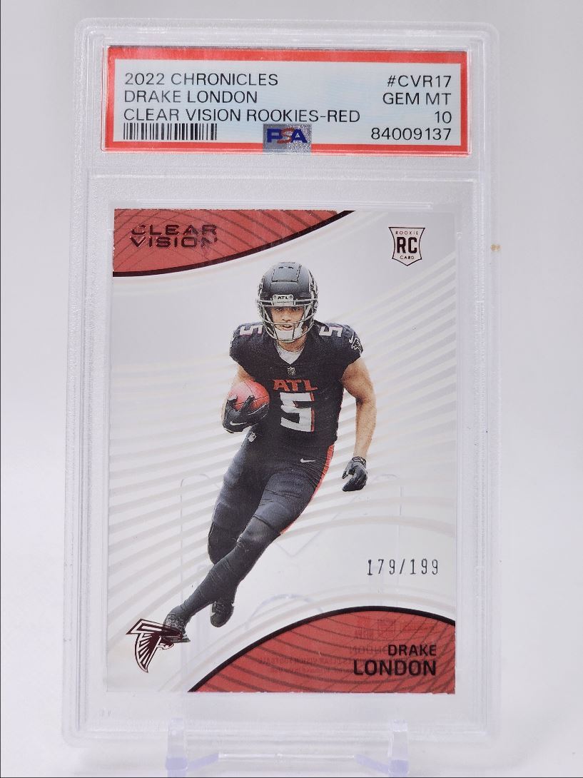 Drake London Panini Chronicles Clear Vision Rookies #CVR17 Red