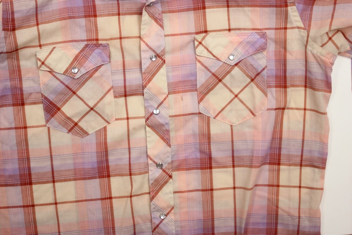 VTG Wrangler Brushpopper Shirt Mens 16-34 Cowboy Cut Aztec