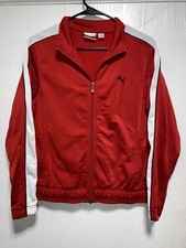 Puma Iconic T7 Full Zip Track Jacket Kids Medium Red Casual Athletic