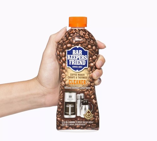 12 oz Bar Keepers Friend Coffee Maker Cleaner Removes Oily Residue, Tannins - Picture 2 of 2