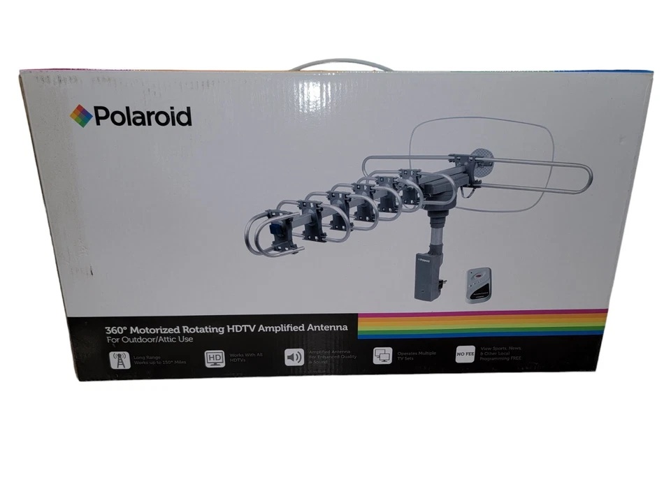 Antena RC Polaroid 360 grados giratoria motorizada HDTV amplificada 150 millas nueva Foto 2 de 4