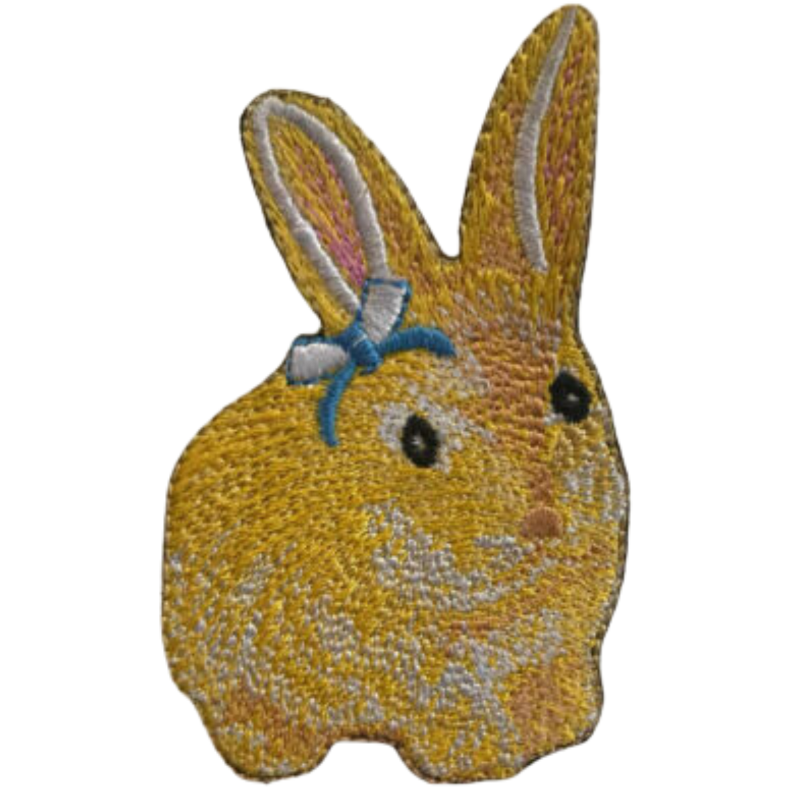 Cute Rabbit Embroidered Patch with Bow - Iron On or Sew On Badge  