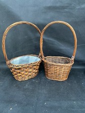 Piękny zestaw 2 ciemnobrązowych koszy z uchwytami idealny stan prezenty rośliny