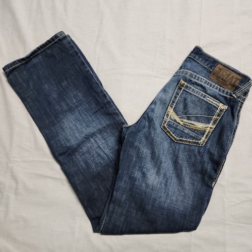 Ariat Men's Jeans 30x35 Blue Distressed Relaxed Fit Straight Leg Western Denim - Picture 2 of 13
