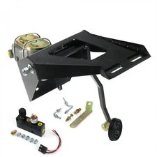 55-59 Chevy Truck FW Manual Brake Pedal kit Adj Disc/Drum3in Rubber Pad