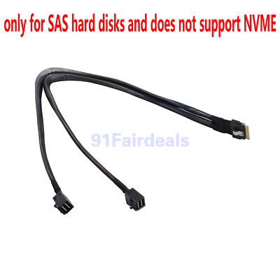 PCI-E Ultraport Slim SAS4.0 SFF-8654 8i 74pin to Dual SFF-8643 4i Mini SAS Cable