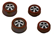 4 Brightvision Redline Wheels – 2 Small & 2 Medium Deep Dish Dull Chrome Style